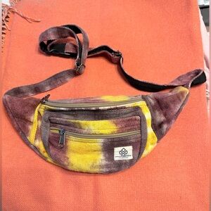 Freakmandu Unisex Hemp Fanny Pack Hip Waist Bag Money Belt Bag Crossbody
